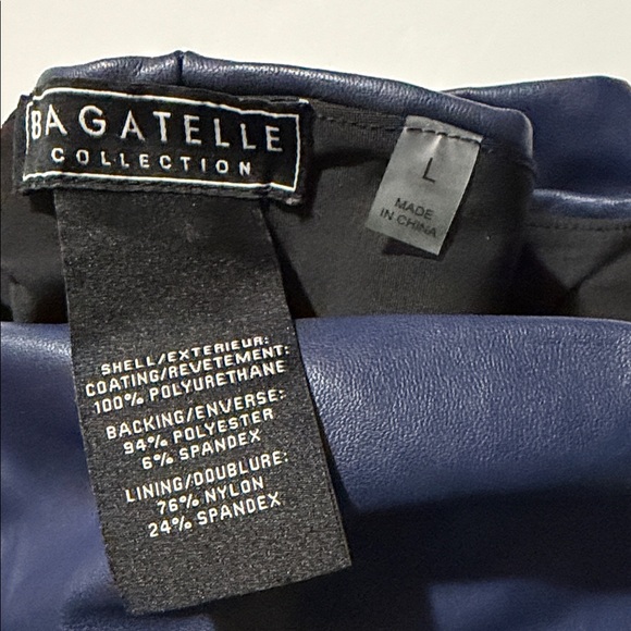 Bagatelle Blue Faux Leather Pants - Picture 13 of 16